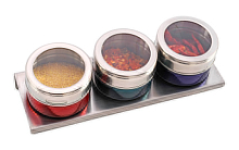 Набор для специй на магнитах+подставка 4 предмета Agness