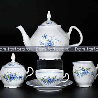 Сервиз чайный 15пр Незабудка синяя линия Bernadotte