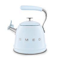 Чайник со свистком 2,3л Smeg голубой Стиль 50-х гг