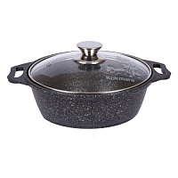 Кастрюля-жаровня 4л со стекл. крышкой Granit ultra (gray)