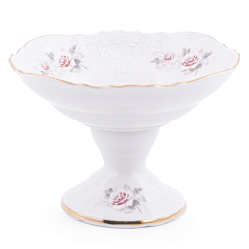 Конфетница 16см на ножке Серая роза ZL 