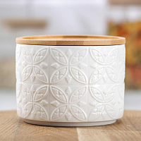 Банка для сыпучих продуктов 10см Эстет Листья