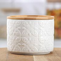 Банка для сыпучих продуктов 10см Эстет Листья