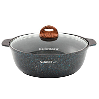 Жаровня 3л со стеклянной крышкой Granit Ultra Blue Кукмара