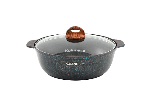 Жаровня 3л со стеклянной крышкой Granit Ultra Blue Кукмара Жаровня 3л со стеклянной крышкой Granit Ultra Blue Кукмара