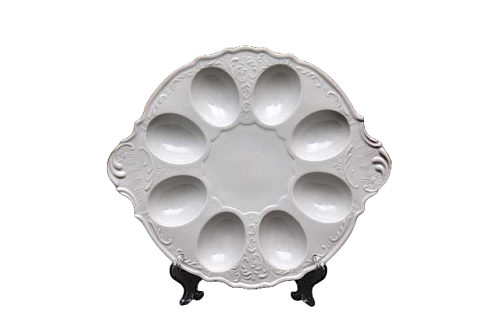 Поднос для яиц 27см Белый узор Bernadotte