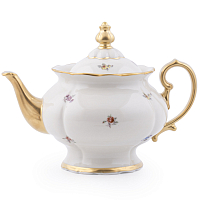 Чайник 1,5л Мейсенский цветок слоновая кость Аристократ Queen's Crown