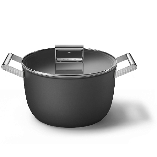 Кастрюля с/кр 26см Smeg чёрная Стиль 50-х гг Кастрюля с/кр 26см Smeg чёрная Стиль 50-х гг