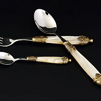 Набор столовых приборов 36пр Siena Antique Gold Champagne Steel Domus Design