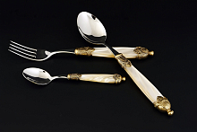 Набор столовых приборов 36пр Siena Antique Gold Champagne Steel Domus Design