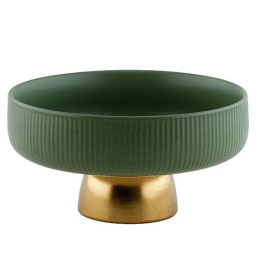 Конфетница 20см на ножке зеленая