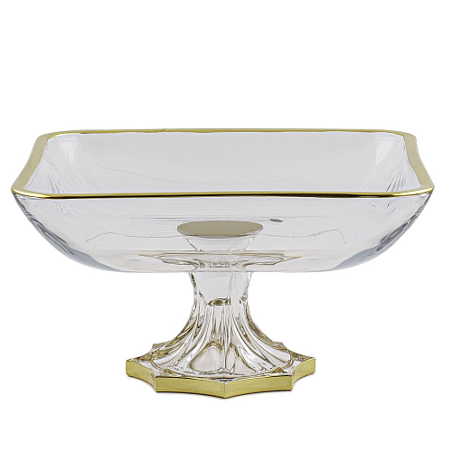 Фруктовница 28см 1шт хрусталь с золотом Фруктовница 28см 1шт хрусталь с золотом