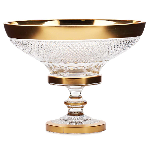 Фруктовница 30см н/н хрусталь с золотом Фелиция Crystal HeArt