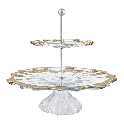 Горка 2 яруса на ножке Plantica Матовое золото Pallme Konig