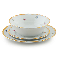 Набор тарелок 18пр Мелкие цветы широкая кайма Jeremy