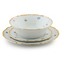 Набор тарелок 18пр Мелкие цветы широкая кайма Jeremy