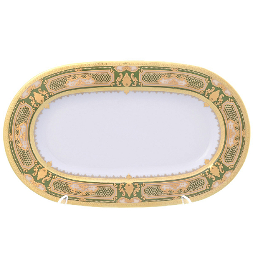 Блюдо овальное 24см 1шт Donna Green Gold Falkenporzellan