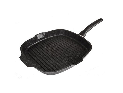Сковорода-гриль квадратная 28*28см со с/ручкой Темный мрамор Сковорода-гриль квадратная 28*28см со с/ручкой Темный мрамор