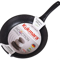 Сковорода 26см с ручкой Marble Induction Темный Мрамор Кукмара