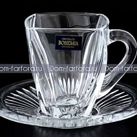 Набор чайных пар 6пер 12пр Neptune Crystalite Bohemia