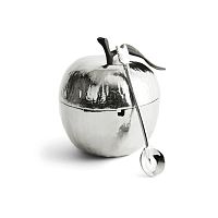 Сахарница 11см с ложкой серебро Apple Michael Aram