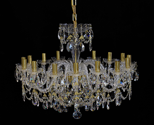 Люстра 16 рожковая золотые плафоны 4050