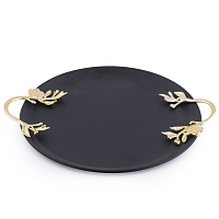 Поднос круглый с ручками Black