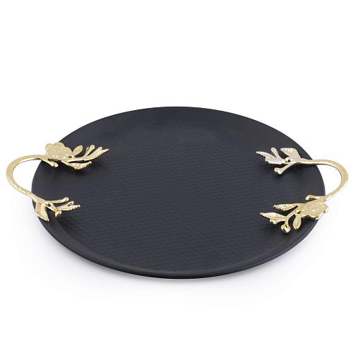 Поднос круглый с ручками Black