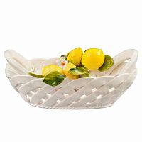 Корзинка декоративная 28*20см овальная с ручками Лимоны Orgia