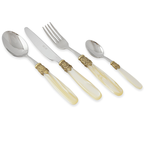 Набор столовых приборов 49пр Ischia Antique Gold Shampagne Steel Domus Design