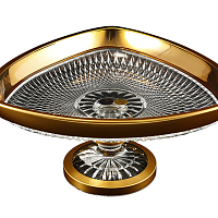 Фруктовница 31,5см н/н хрусталь с золотом Фелиция Crystal HeArt