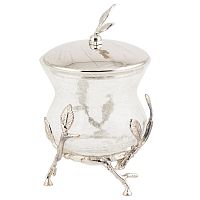 Банка для меда Серебро Белый обгез Taj Glass