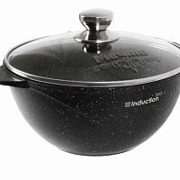 Казан 4,5л с крышкой Гранит black Induction Pro Мечта