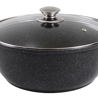 Жаровня 4л со стек крышкойТемный Мрамор Кукмара