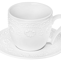 Чайная пара 260мл Белый узор Еlan Gallery