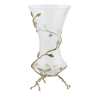 Ваза 20*20*38см для цветов Золото Белый обгез Taj Glass