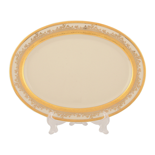 Блюдо овальное 36см Constanza Cremе Gold 9320