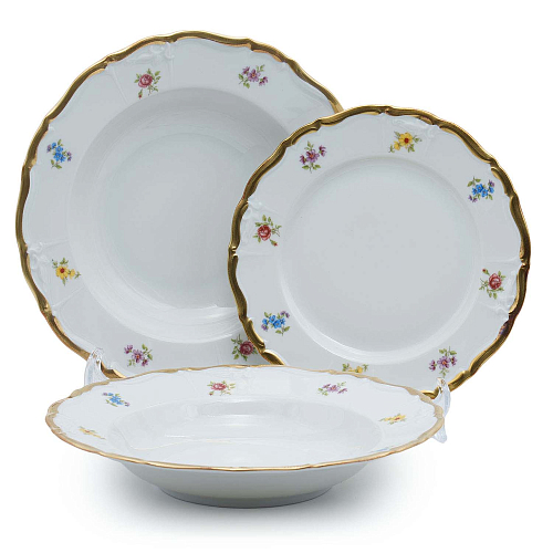 Набор тарелок 18пр Мария Луиза Белая матовая