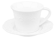 Чайная пара 220мл Белый узор Elan Gallery