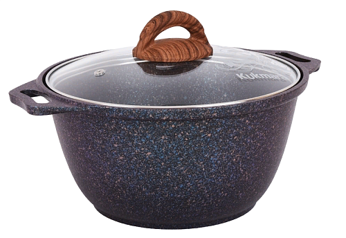 Кастрюля 3л со стекл. крышкой Granit ultra Blue Kukmara