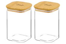 Набор банок для хранения 450мл 2шт с крышками Crystal glass