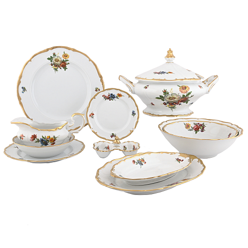 Сервиз столовый 6пер 26пр с салат-ми Мейсенский букет Queen's Crown