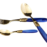 Набор столовых приборов 36пр Ischia Antique Gold Blue Gold Domus Design