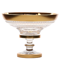 Конфетница 20см н/н хрусталь с золотом Moser Crystal HeArt