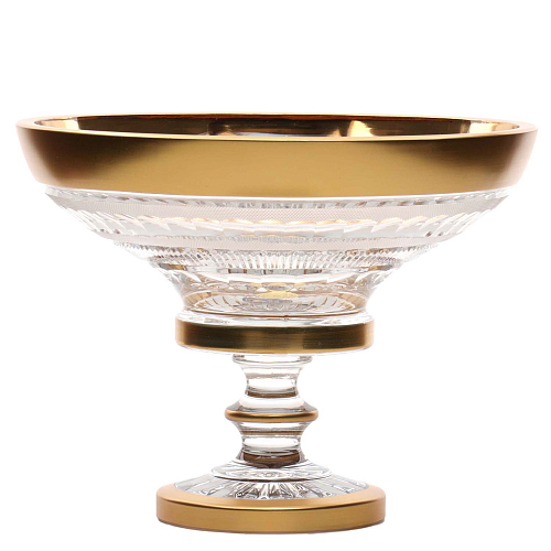 Конфетница 20см н/н хрусталь с золотом Moser Crystal HeArt