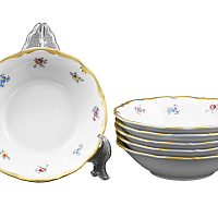 Набор салатников 16см 6шт Мейсенский цветок Queen's Crown