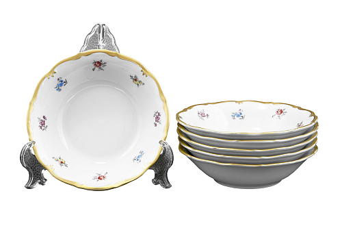 Набор салатников 16см 6шт Мейсенский цветок Queen's Crown