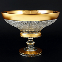 Фруктовница 30см н/н хрусталь с золотом Снежинка Crystal HeArt