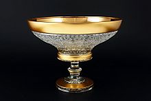 Фруктовница 30см н/н хрусталь с золотом Снежинка Crystal HeArt