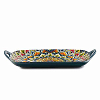 Поднос 29см с ручками зеленый Arabesque 